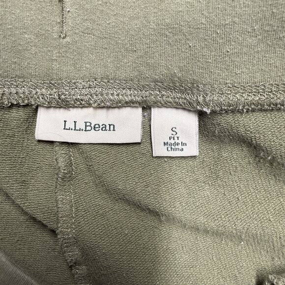 LL Bean Sweatpants Lounge Womens Small Petite Green Drawstring Relaxed Fit - Picture 2 of 7